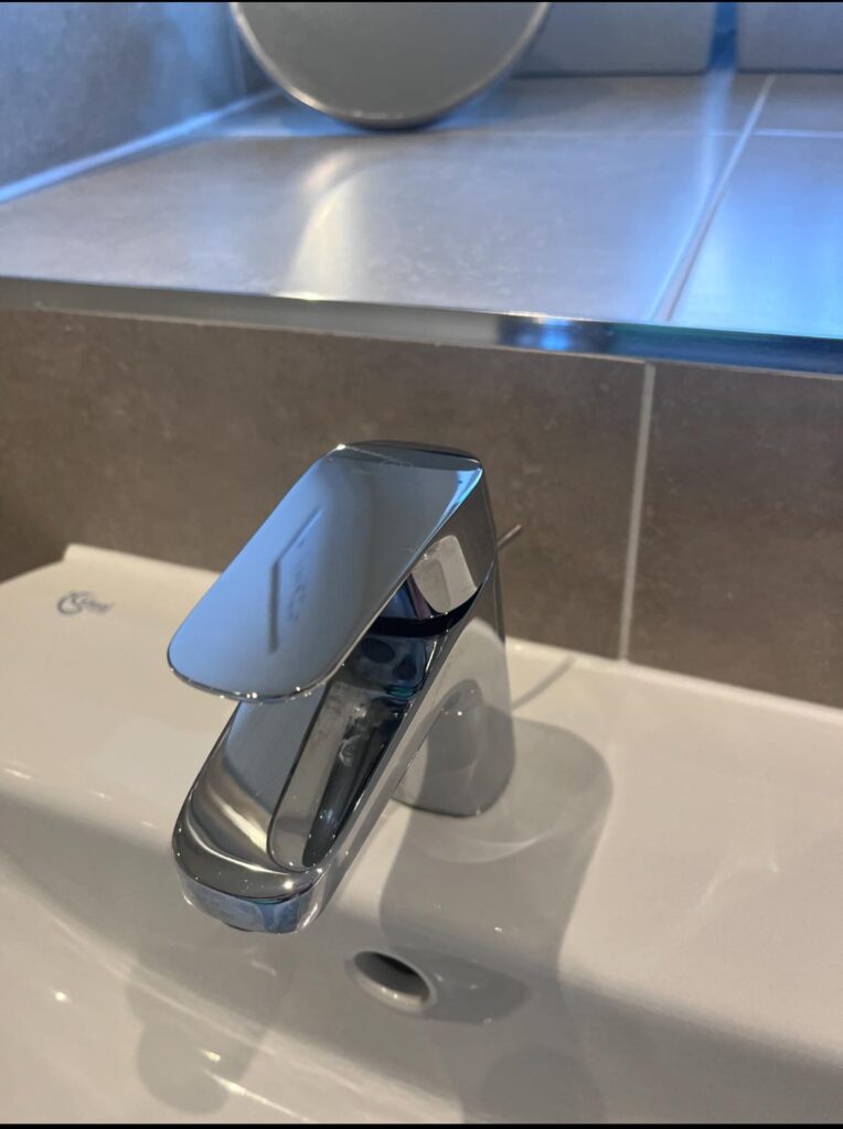 A spotless bathroom tap
