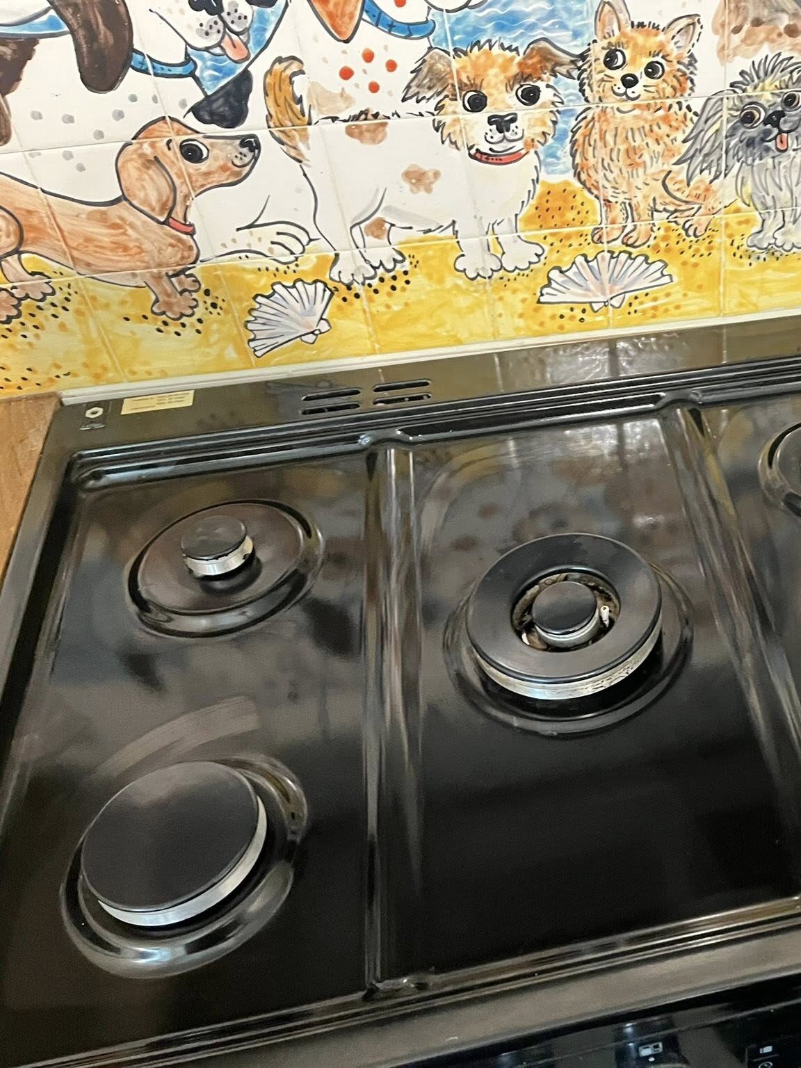 A spotlessly clean oven hob following a clean